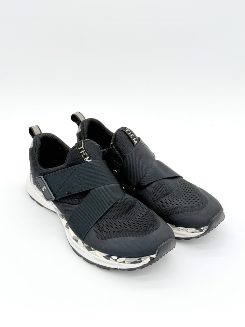 TIEM Slipstream Womens Indoor Cycling Shoes Black Geometric Mountain Bike sz 7.5